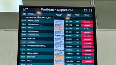 El paro obligó a cancelar cientos de vuelos. (X @apaaeronauticos)