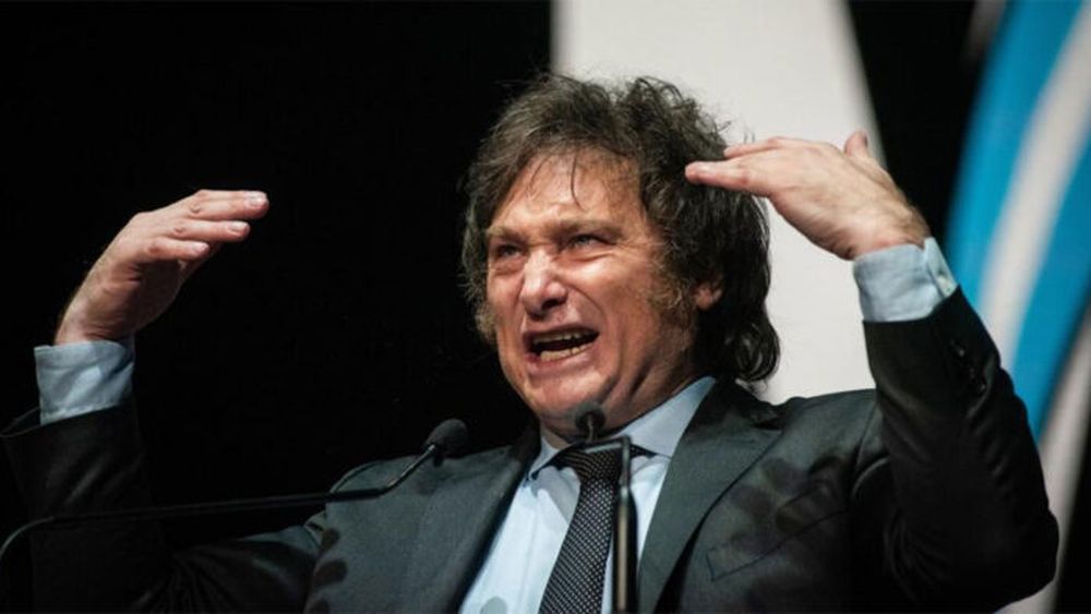 El presidente Javier Milie, enojado.&nbsp;