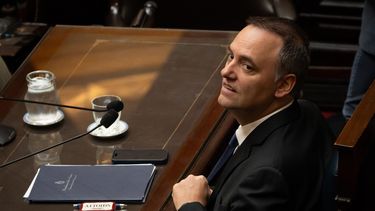 El jefe de Gabinete Manuel Adorni, en abril, durante su exposición en el Congreso.