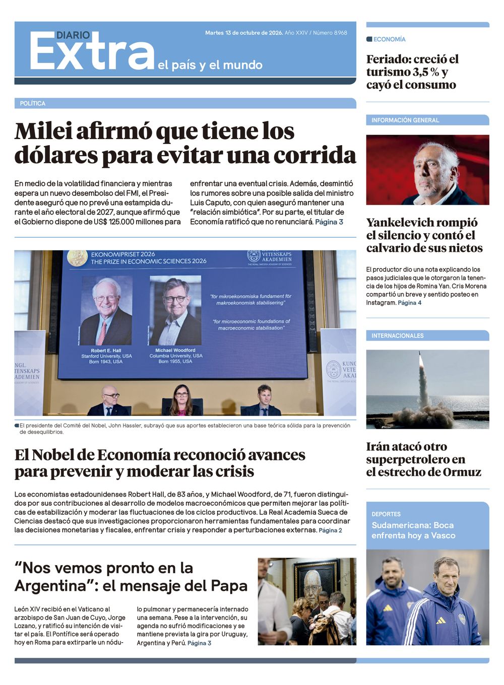 Tapa Diario Extra - 13-10