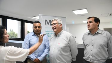 El ministro Javier Rodríguez en 25 de Mayo.&nbsp;