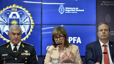 Conferencia de prensa de la ministra Patricia Bullrich sobre los alcances de la Operación Lusitania. (Ministerio de Seguridad dela Nación)&nbsp;