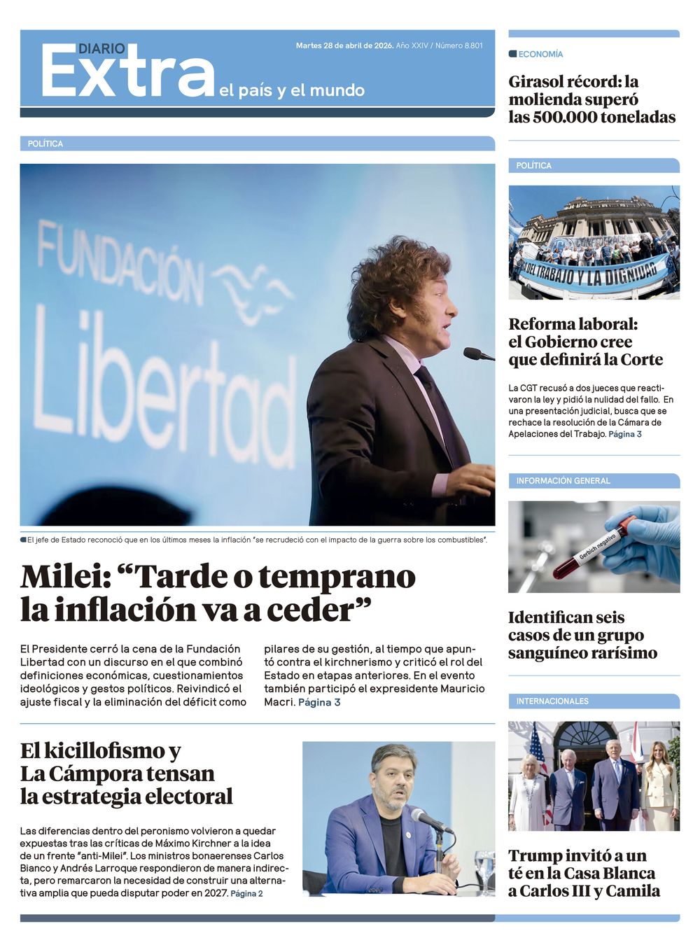 Tapa Diario Extra - 28-04