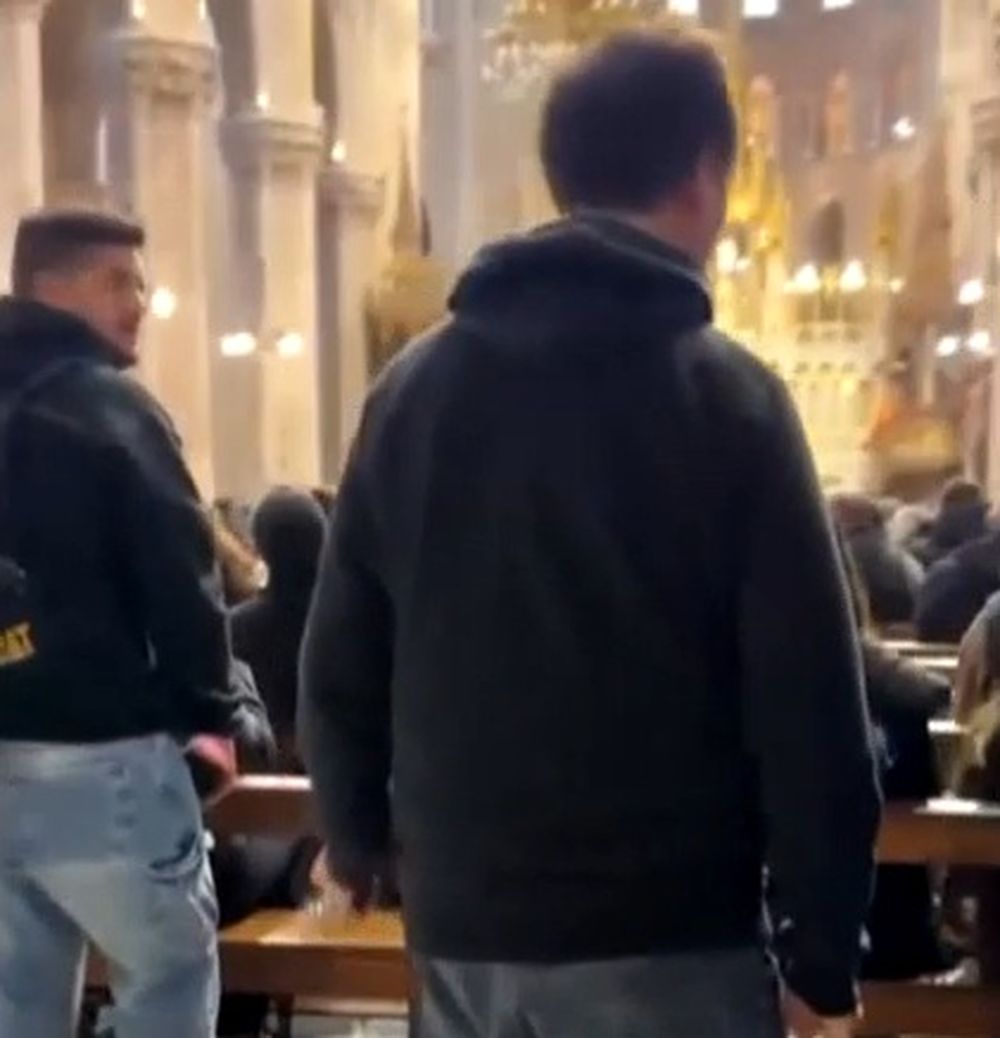 El empresario Marcelo Porcel grabado en la Basílica de Luján.