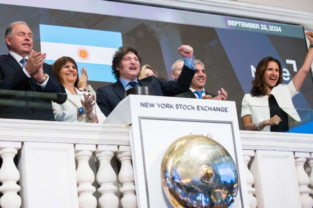 Javier Milei ante inversores en Estados Unidos.