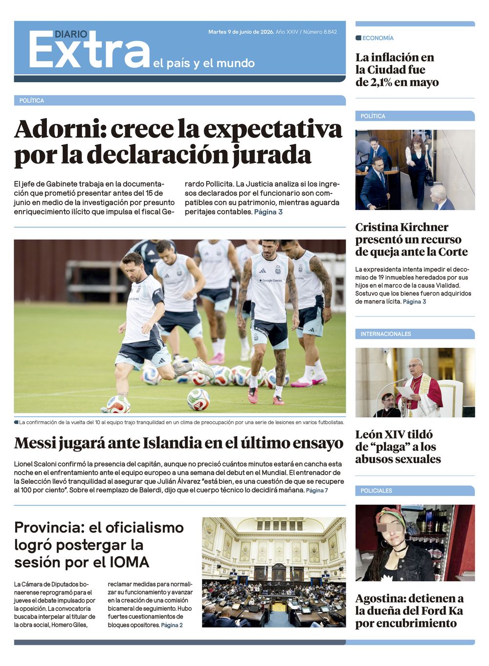 Tapa Diario Extra - 09-06