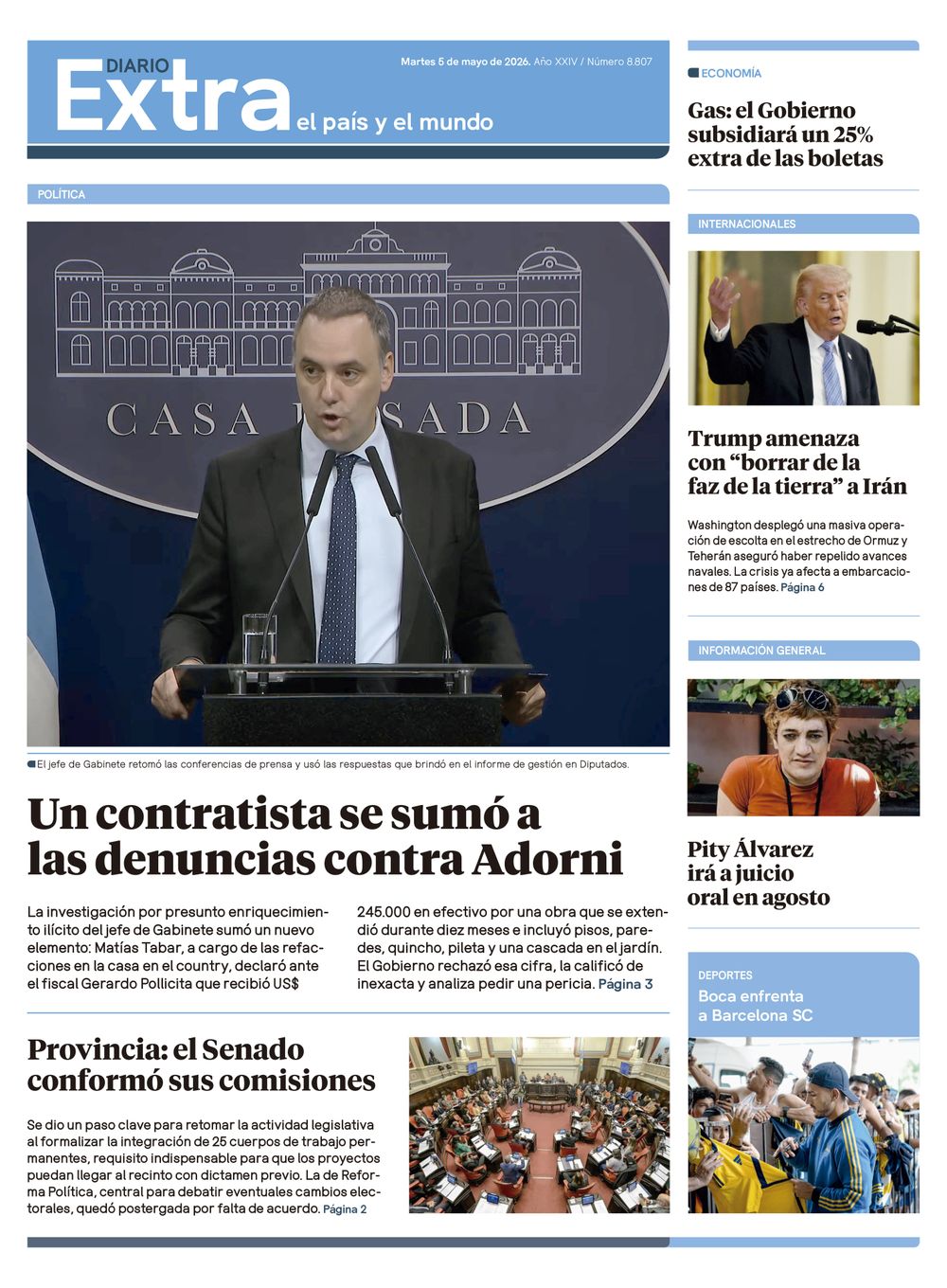 Tapa Diario Extra - 05-05