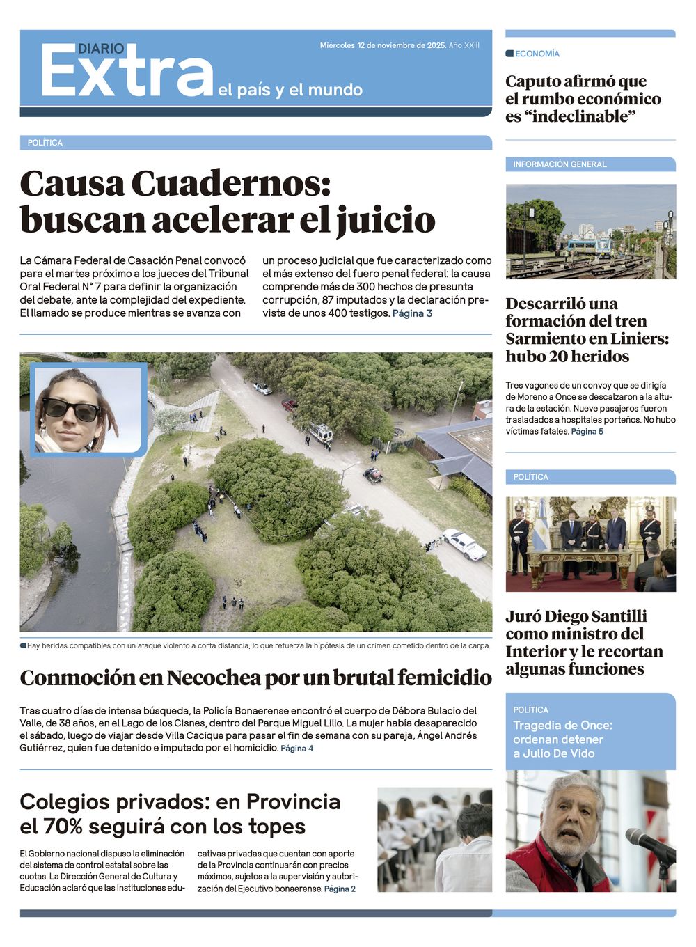 Tapa Diario Extra - 12-11