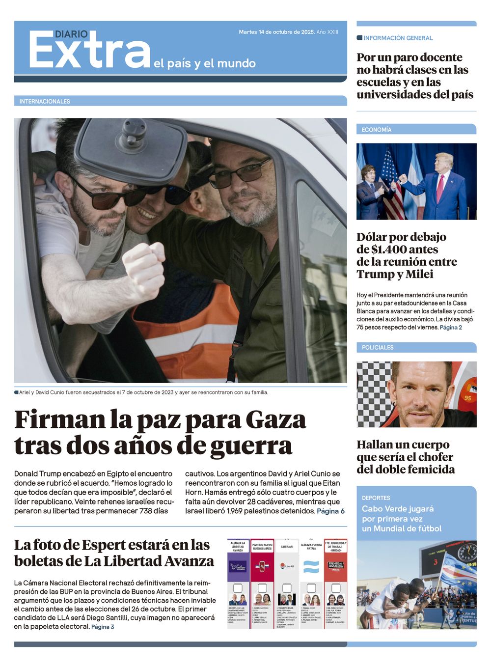 Tapa Diario Extra - 14-10
