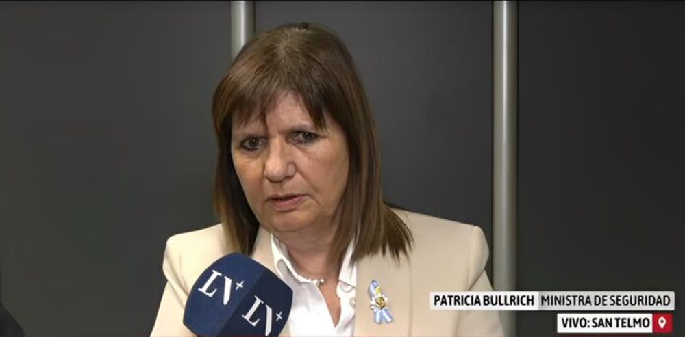 La ministra de Seguridad, Patricia Bullrich, en diálogo con LN+. (Captura de video)