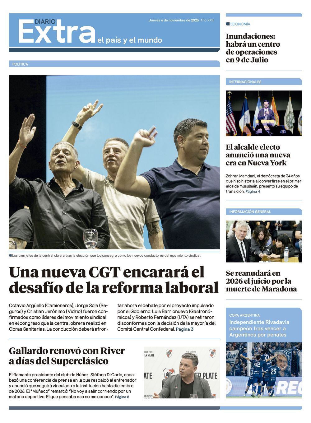 Tapa Diario Extra - 06-11