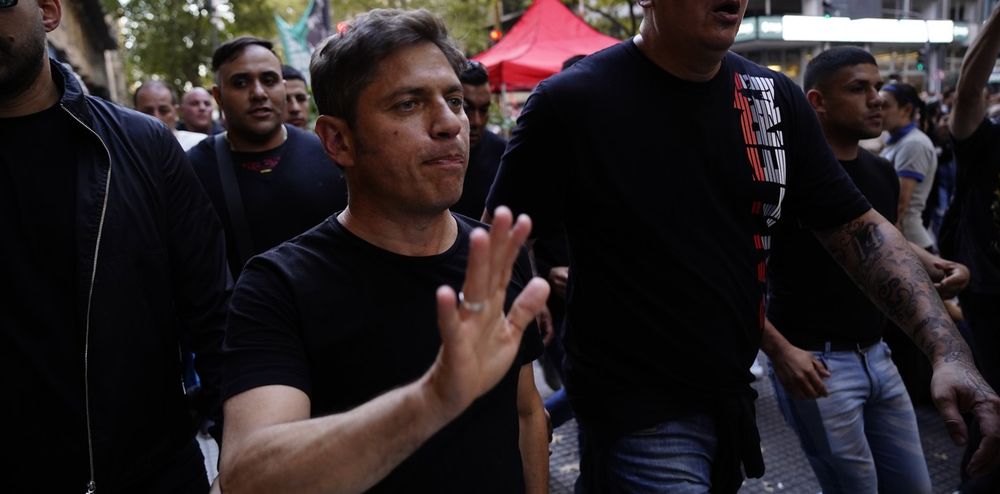 Kicillof, durante la marcha universitaria.&nbsp;
