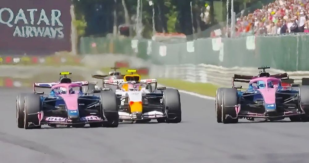 Franco Colapinto vio el hueco y aceleró, para superar a Gasly y Lawson en Bélgica.