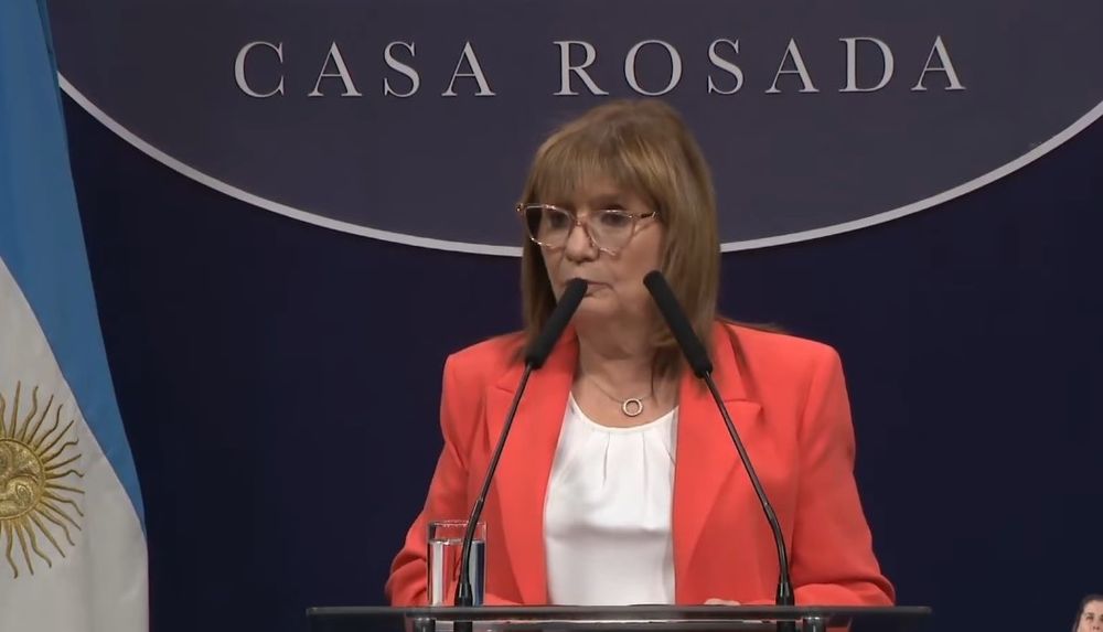 La ministra de Seguridad, Patricia Bullrich, anuncia el centro de operaciones de 9 de Julio.