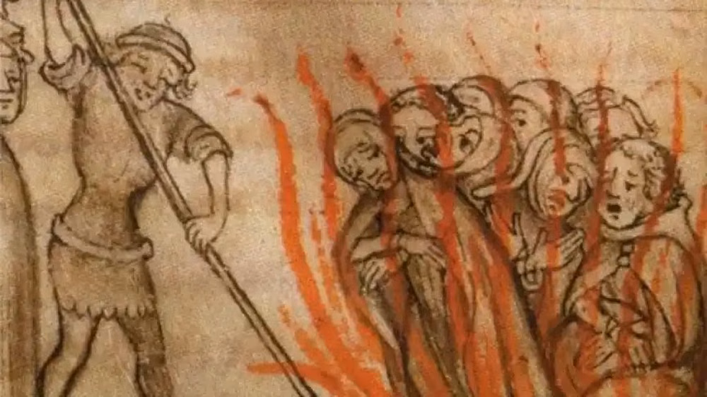 Los templarios en la hoguera.
