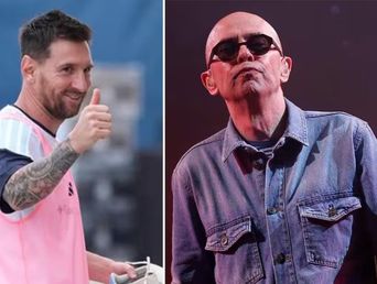 Messi y el Indio Solari. Messi y el Indio Solari.