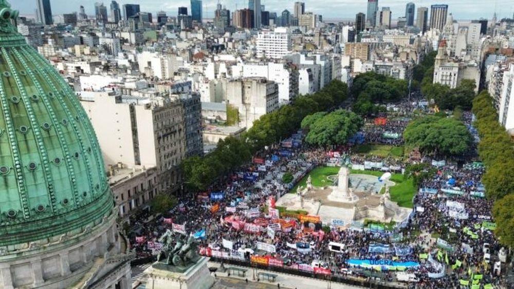 La movilización que acompañó este miércoles a los jubilados. - La Izquierda Diario -