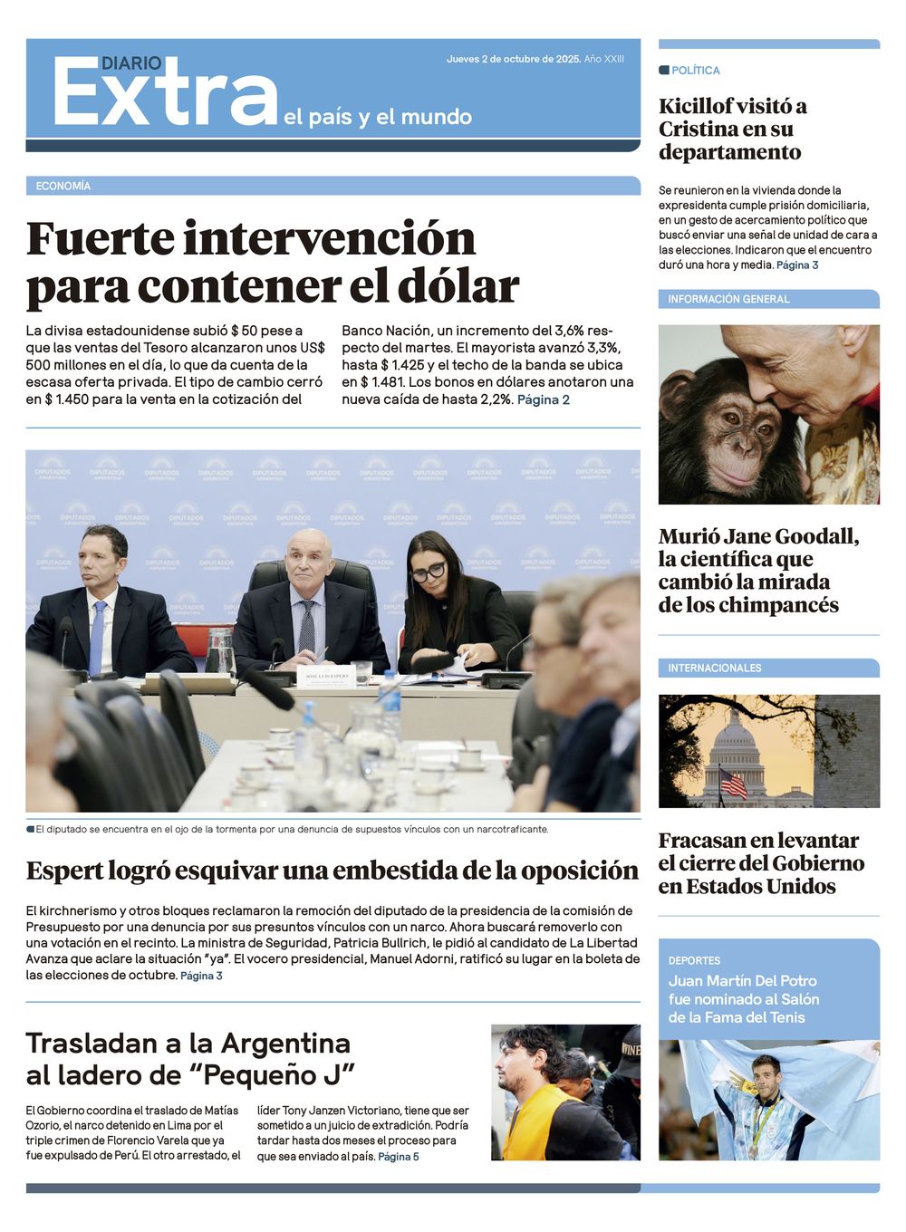 Tapa Diario Extra - 02-10