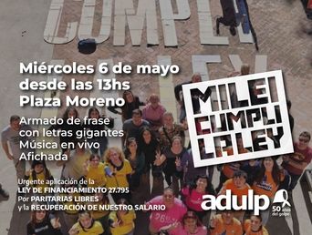 universidades: trabajadores de la unlp realizaran una protesta con la consigna milei cumpli la ley universidades: trabajadores de la unlp realizaran una protesta con la consigna milei cumpli la ley