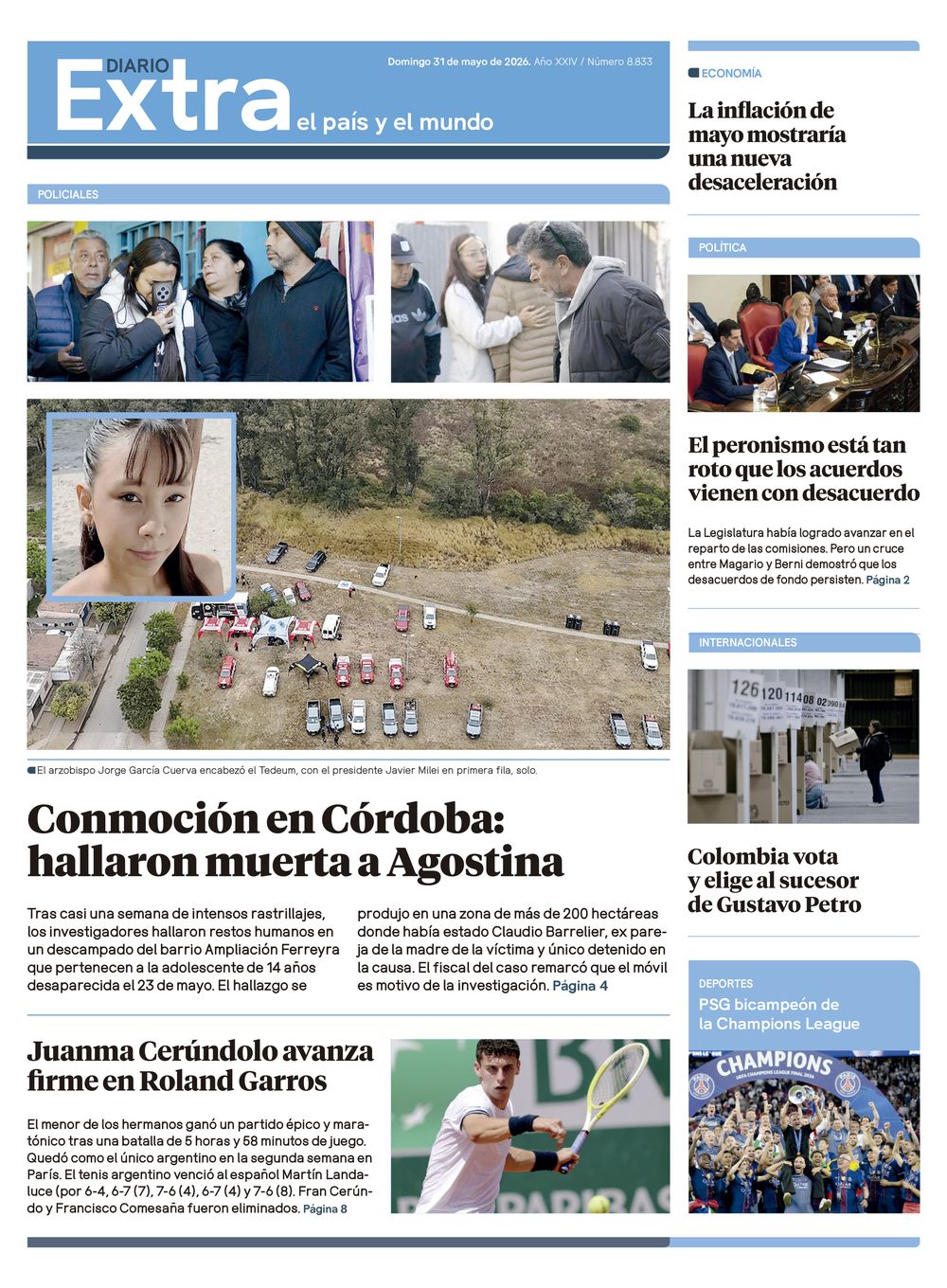 Tapa Diario Extra - 31-05
