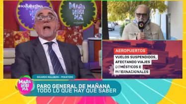 El periodista Ricardo Canaletti, a los gritos en plena discusión con Eduardo Belliboni. (Imagen de TV)