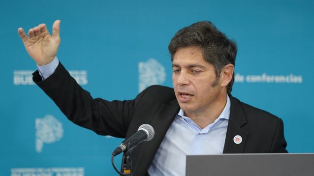 El gobernador Axel Kicillof en conferencia de prensa. (Agencia DIB / Merlin Azpiroz)