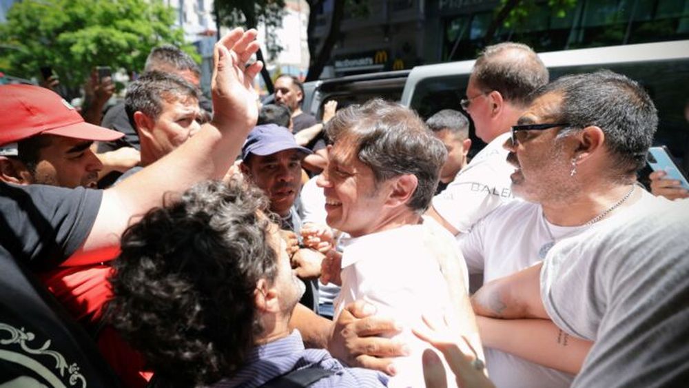 Kicillof el miércoles, al llegar a la Plaza de los dos Congresos.
