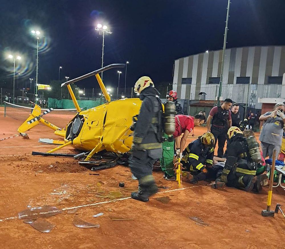El helicóptero cayó sobre las canchas de tenis del ex KDT.