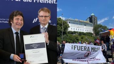 El presidente argentino en Alemania, entre los premios y los rechazos. (Instagram)