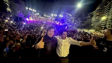 Javier Milei y Gonzalo Roca en Córdoba.&nbsp;