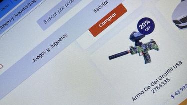 Una de las armas de hidrogel publicitadas en comercios digitales. (CAIJ)