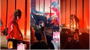 Lali y Fito Páez en escena, en la edición Carnaval de la fiesta organizada por Alejandro Ros en Deseo, en la ciudad de Buenos Aires.