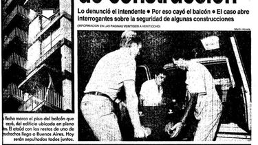 La tapa de Clarín del día siguiente de la tragedia de Pinamar ya hablaba de “errores garrafales de construcción”.
