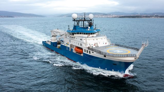 El buque Falkor (too) en navegación. (Conicet/Schmidt Ocean Institute)