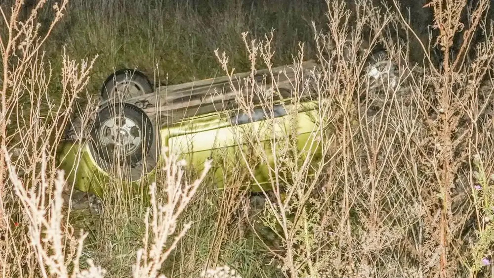 El automóvil quedó volcado sobre la mano a Lobería.&nbsp;