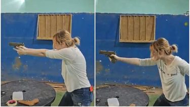 La diputada Lilia Lemoine compartió un video donde se la ve practicando tiro. (Imagen de video)