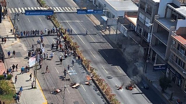 La protesta de cooperativistas en Lanús.&nbsp;