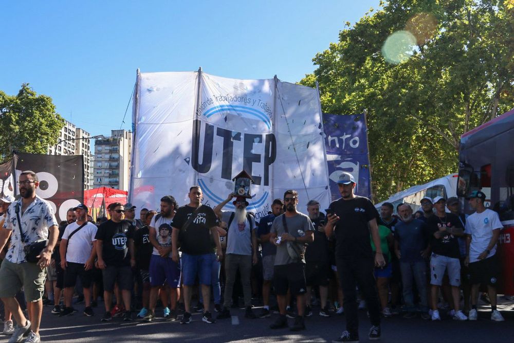 Una protesta de la Unión de Trabajadores de la Economía Popular (UTEP).
