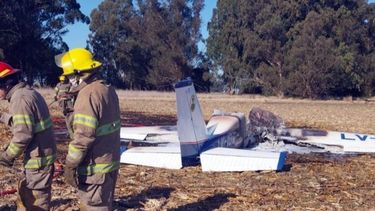 Así quedó el avión caído en Balcarce. (El Diario)