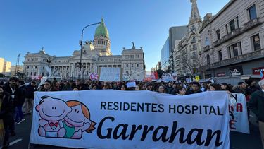 Médicos del Garrahan frente al Congreso.&nbsp;