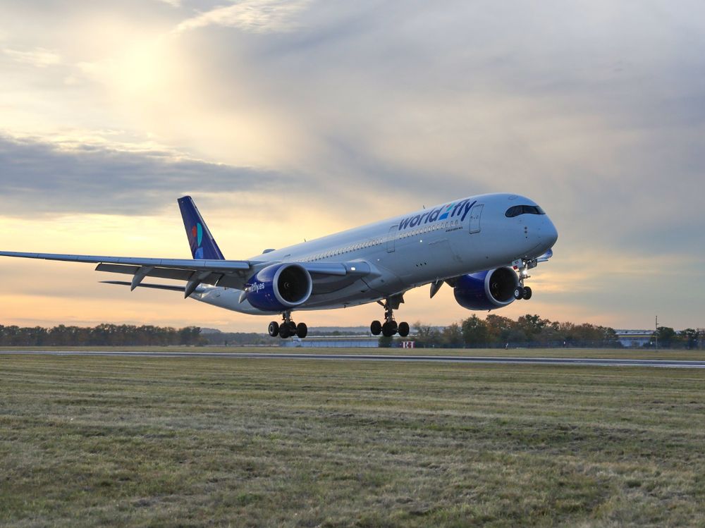 Un avión de la empresa World2Fly.