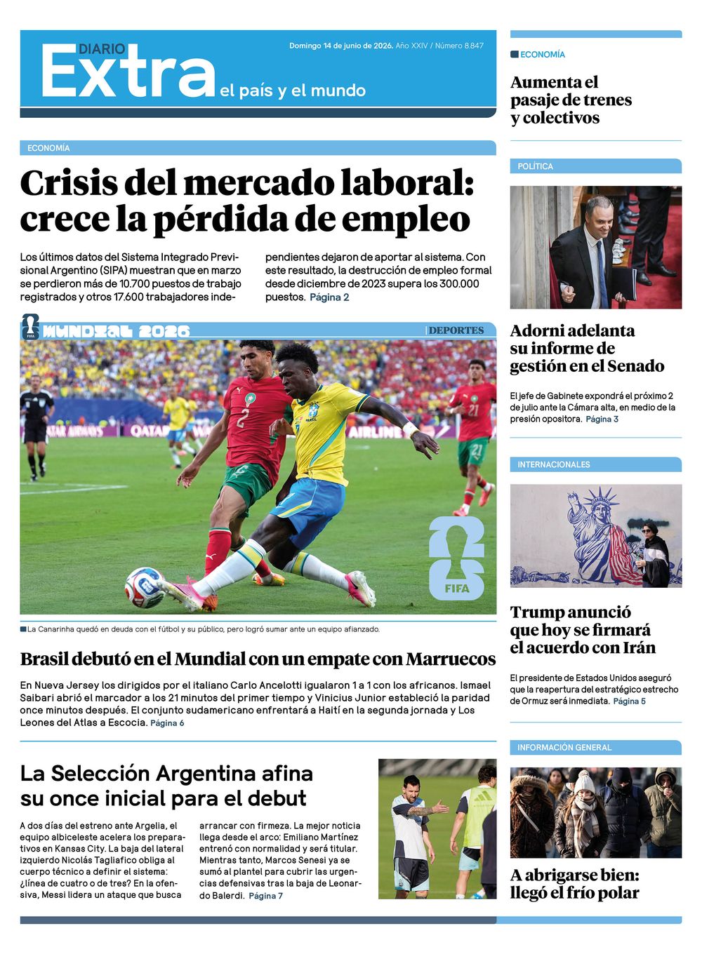 Tapa diario extra 14-06