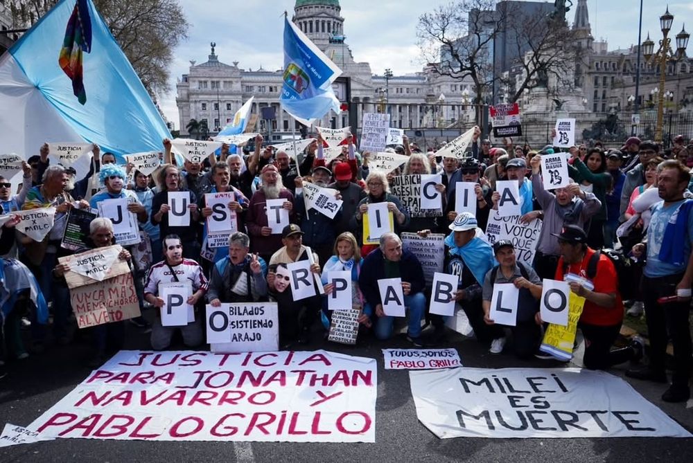 El apoyo a Pablo Grillo en la marcha al Congreso del miércoles 10 de septiembre. (Instagram @justiciaporpablogrillo)