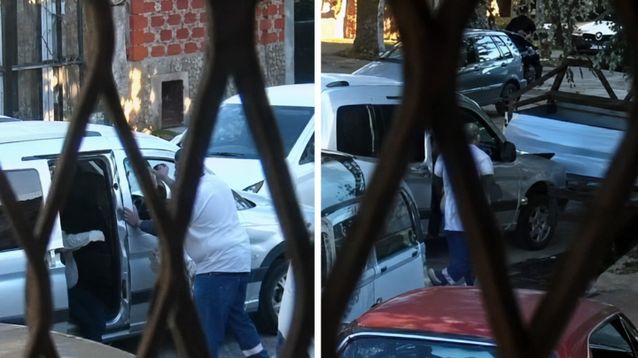 El momento de la colisión tomado un vecino desde una ventana.&nbsp;