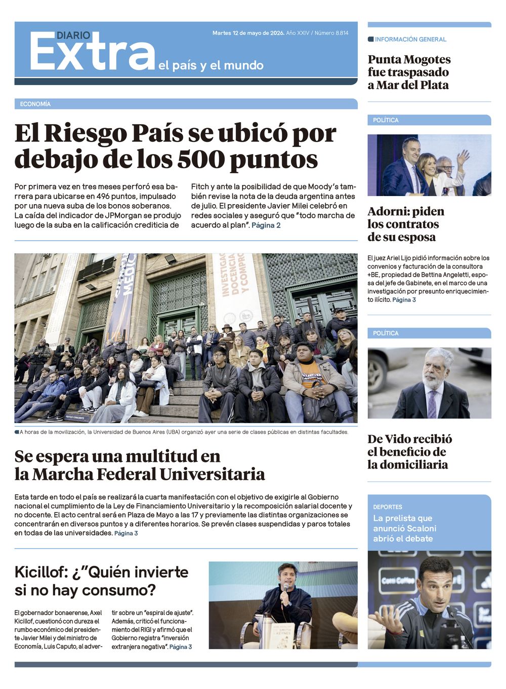 Tapa Diario Extra - 12-05