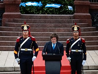 El presidente, Javier MIlei, encabezó el acto en homenaje al General San Martín, en el aniversario de su muerte.