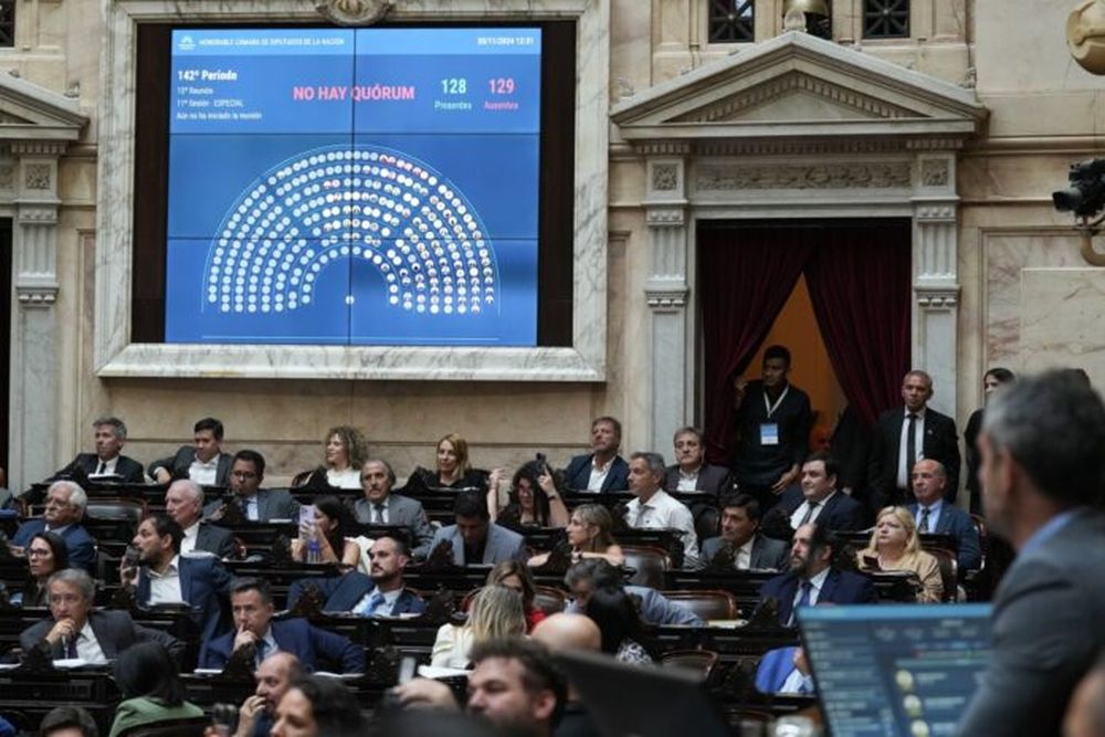 La Cámara de de Diputados sin quorum.