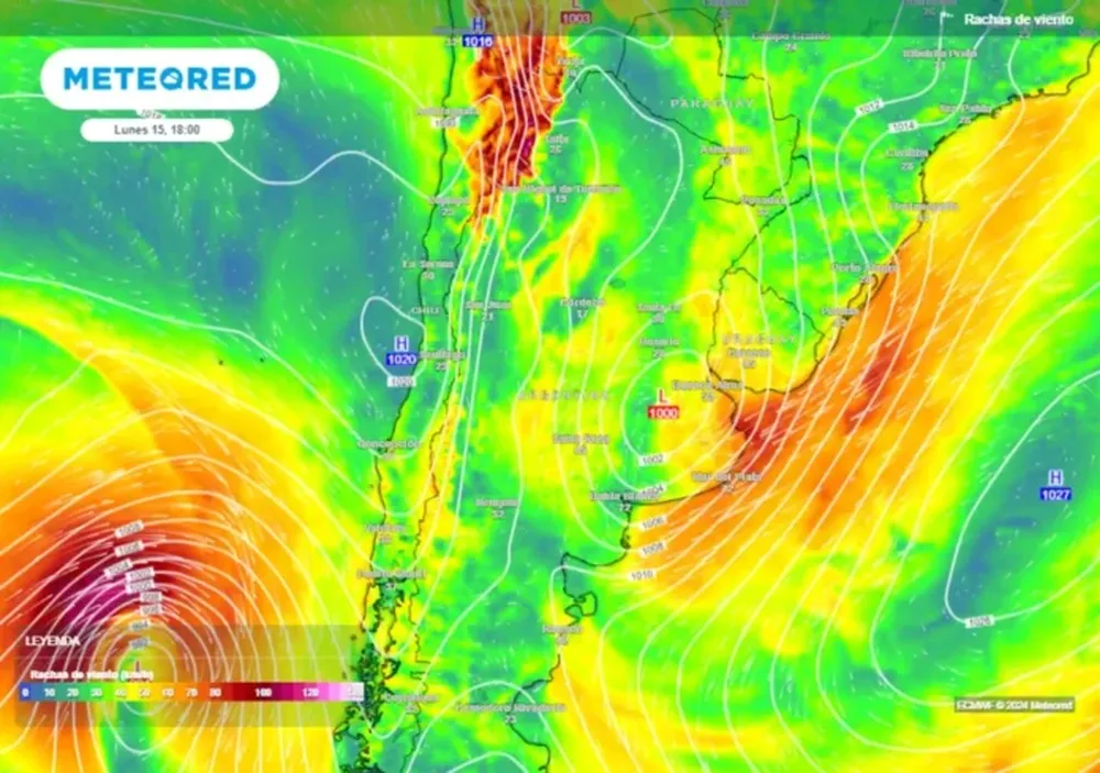 El lunes se formará un maduro ciclón extratropical sobre el interior de Argentina. (Meteored)