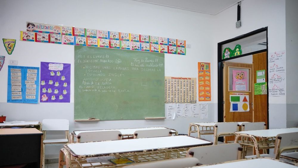 Un aula vacía en una escuela.&nbsp;