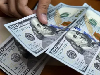 Los dólares estadounideses. Los dólares estadounideses.